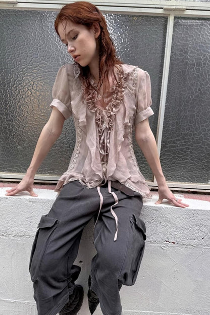 Gauze Ruffle Shirt