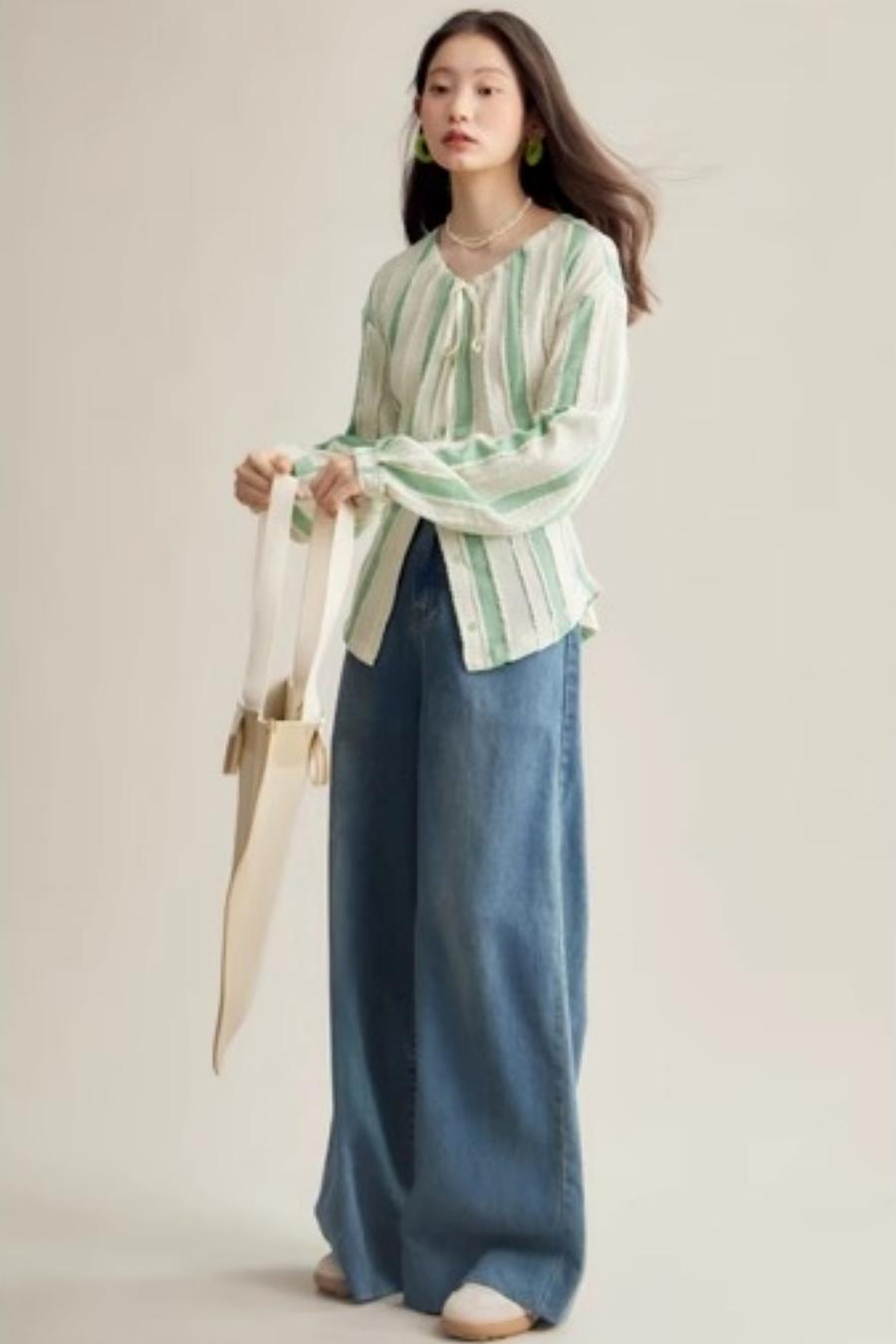 Elven Stripe Cardigan Skirt Set-Up