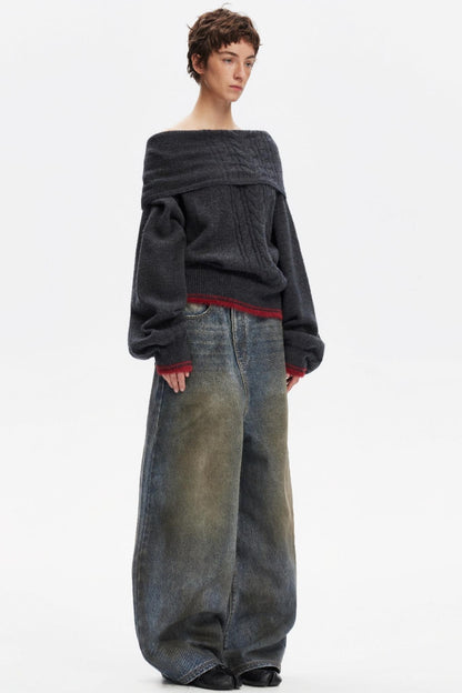 Vintage Distressed Denim Pants