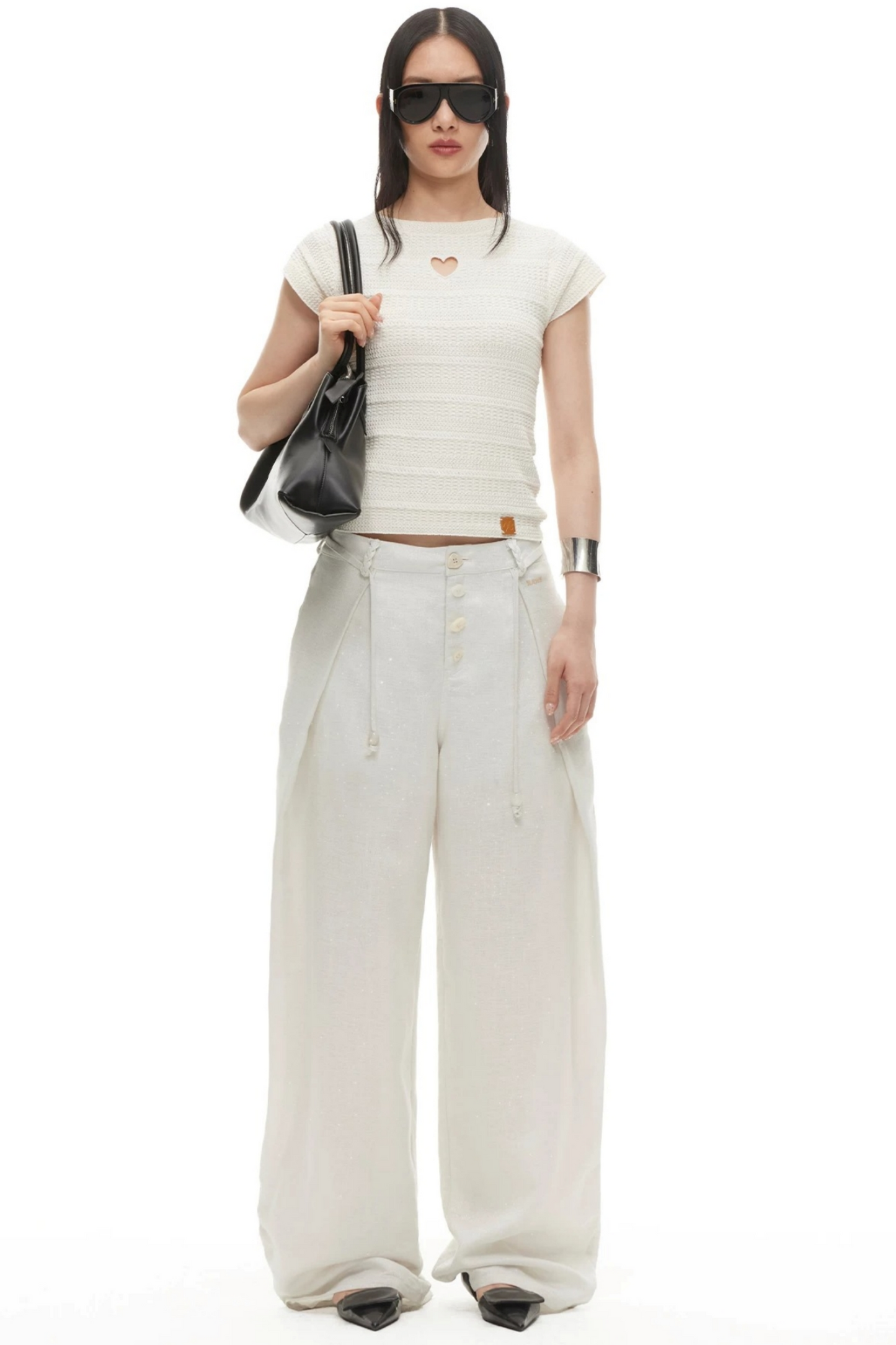 Heartbeat Linen Flutter Sleeve Top
