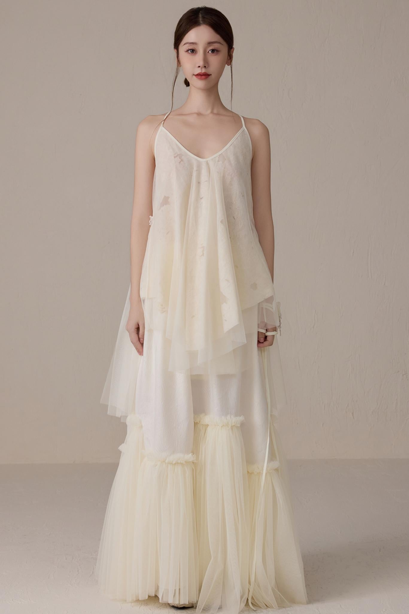 Floral Mesh Tie Neck Camisole