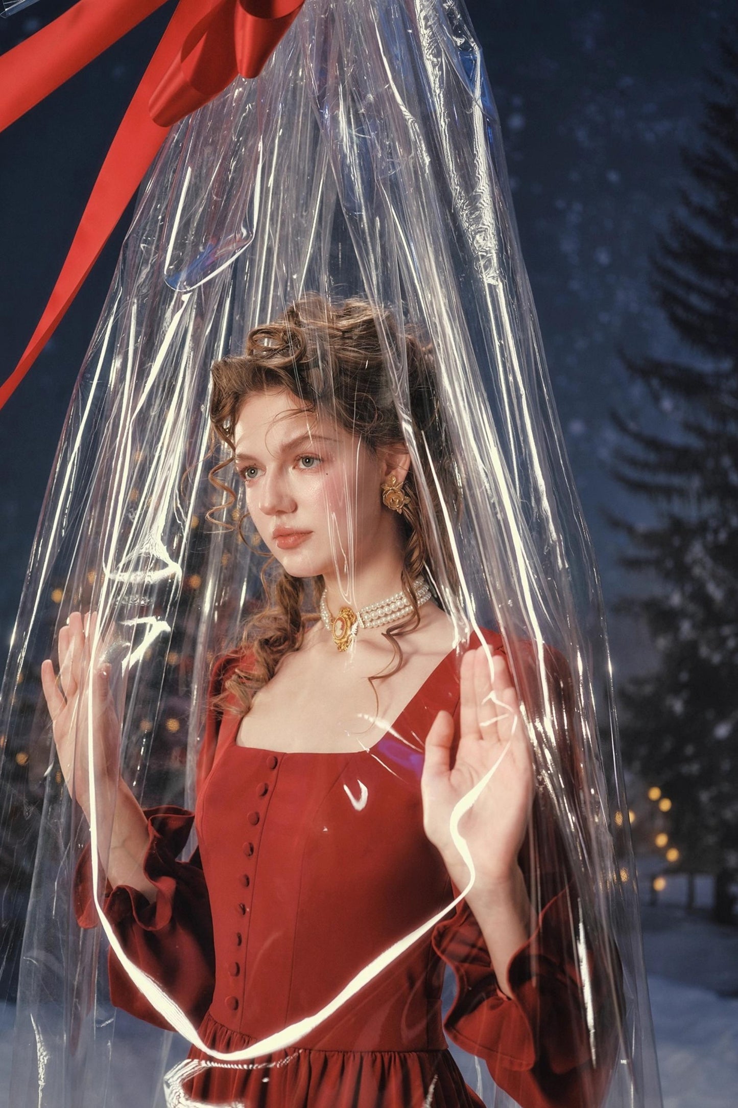 Lace Bordeaux Retro Dress