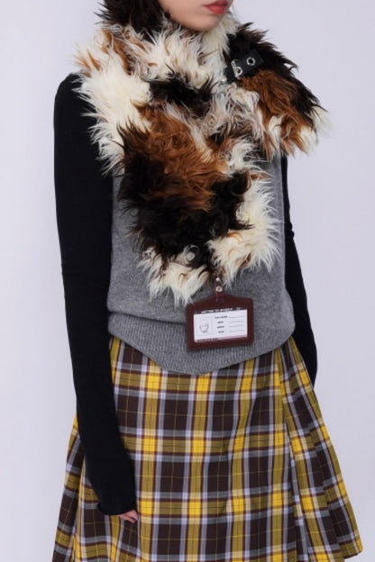 Rebirth Plush Patchwork Scarf