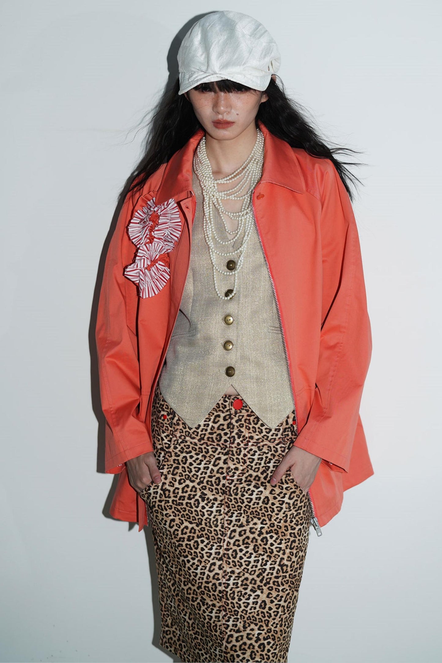 Slim Vintage Linen Layered Vest