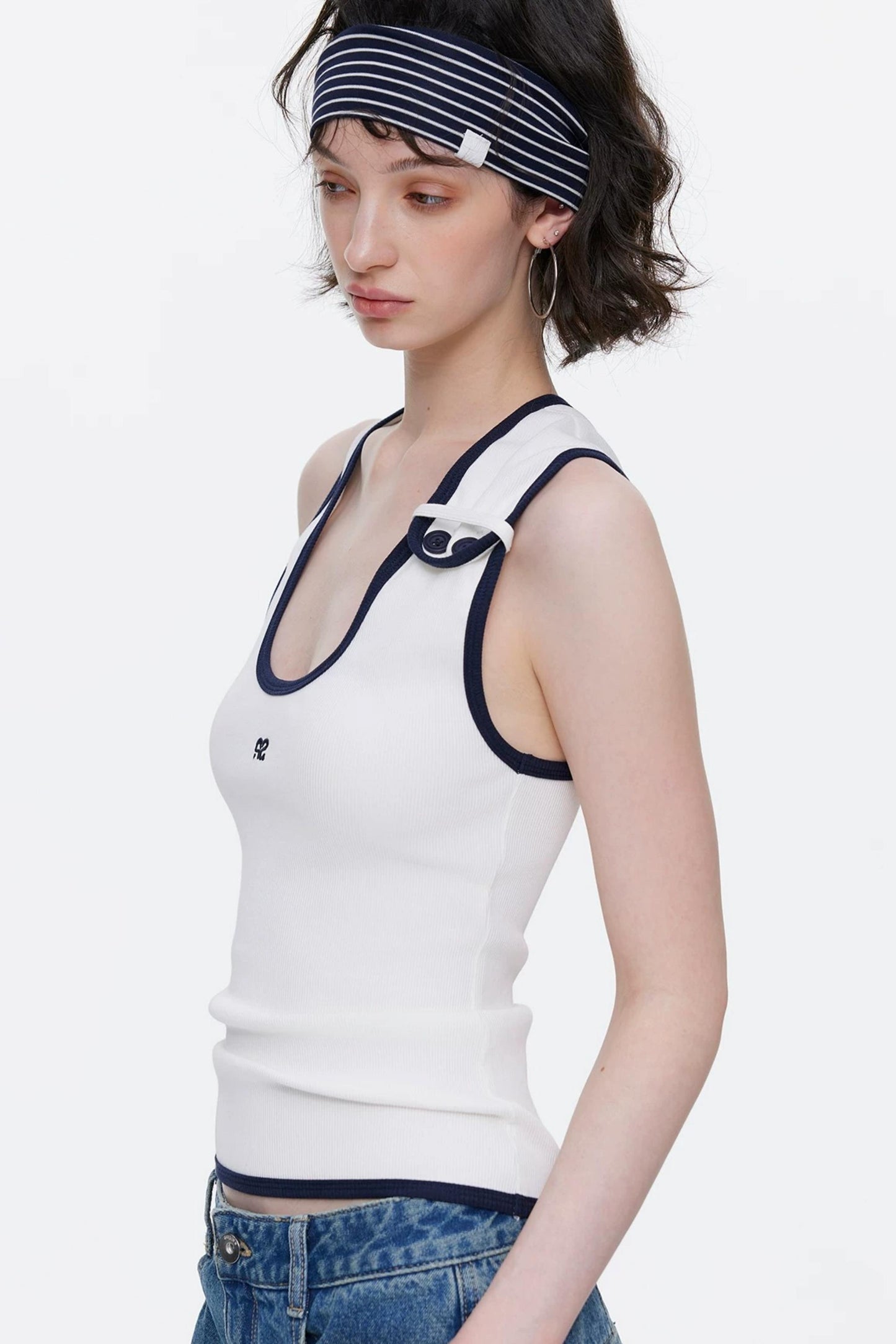Asymmetrical Color-Blocking Tank Top