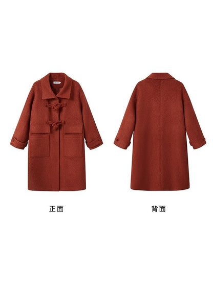 Romantic ambient Chinese button tabs red coat