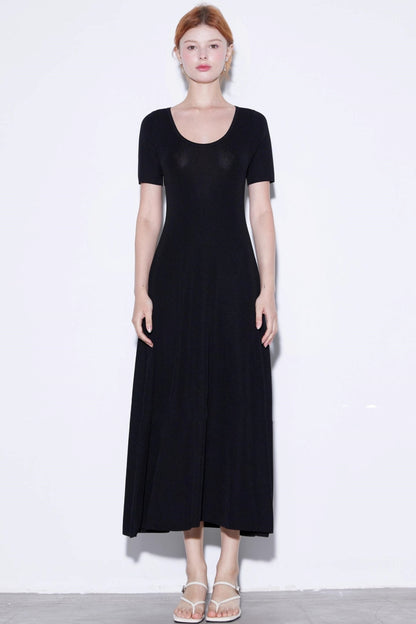 Silk U-neck Knit Dress