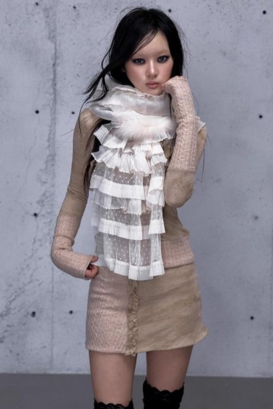 Romantic Lace Layered Scarf