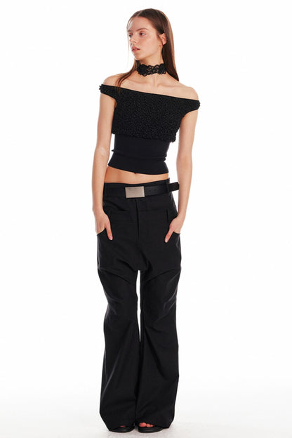 Chic One-Shoulder Silk Blouse