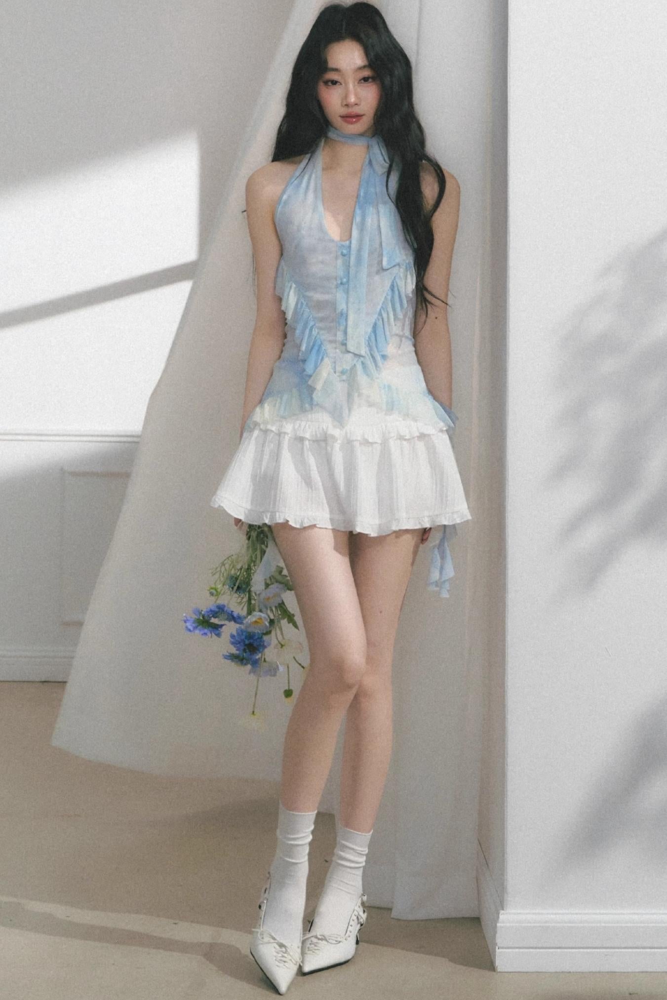 Sea Mint Halter Skirt Set-Up