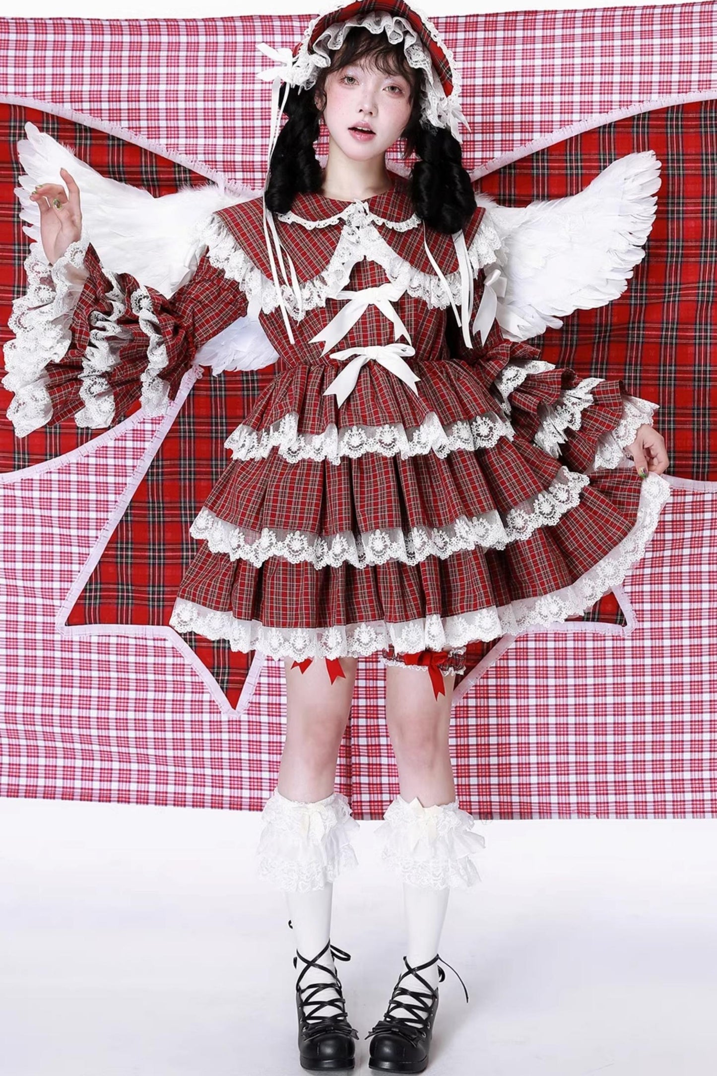 Lolita Style Red Check Dress