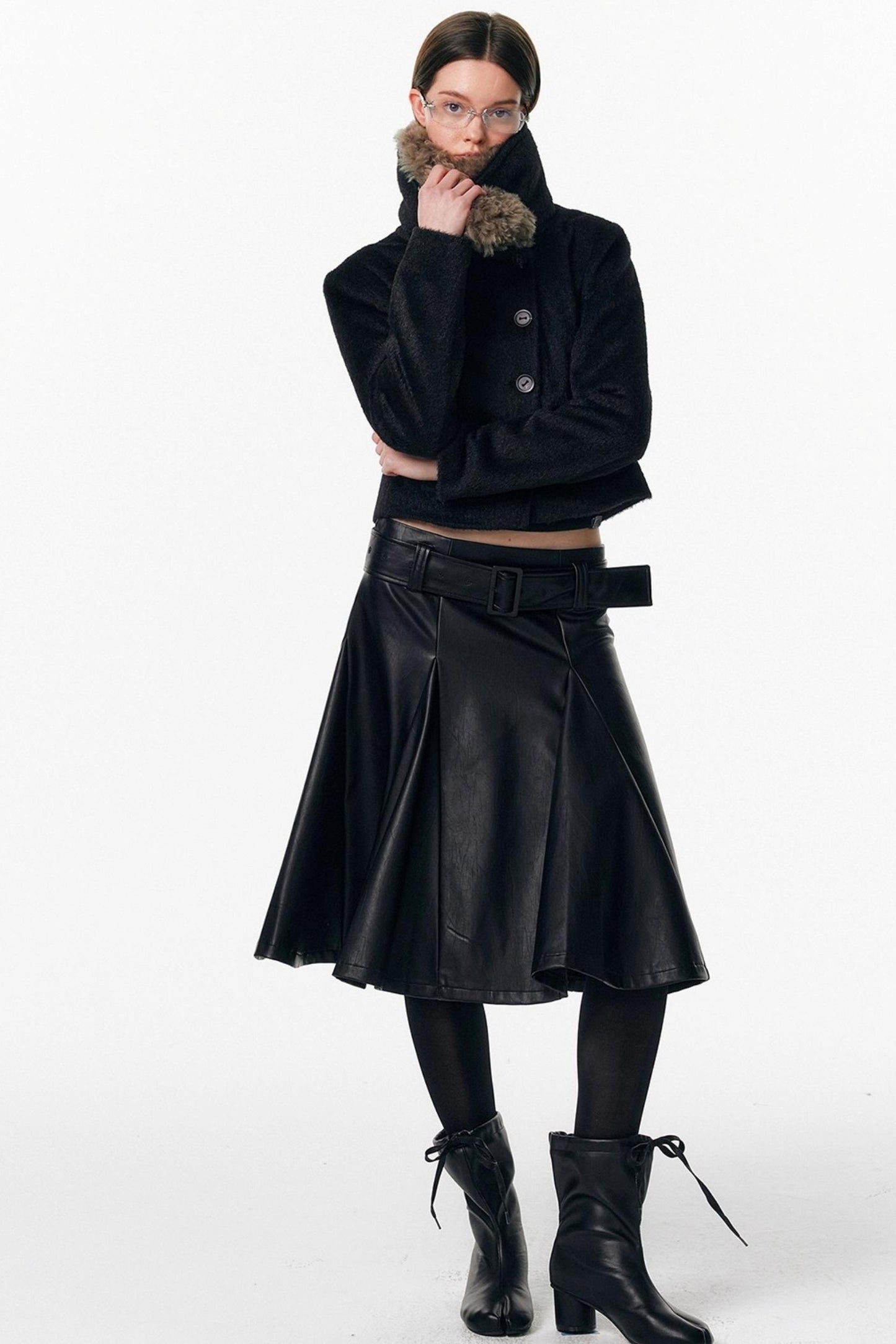 Detachable Fur Wool Coat