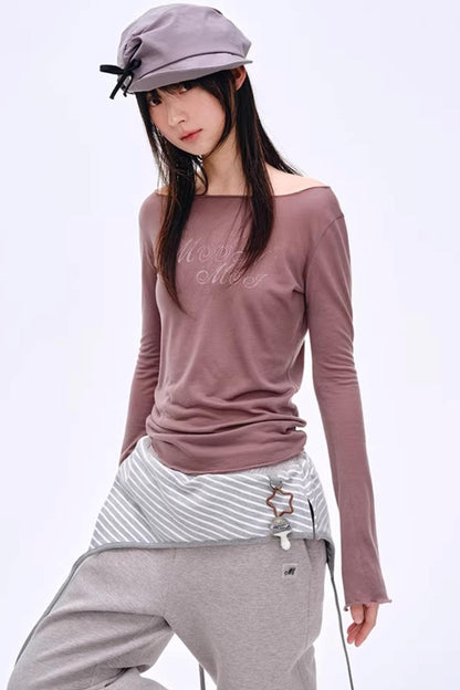 Distressed Letter Print Sweater