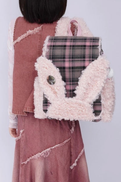 Furry Rabbit Ear Backpack
