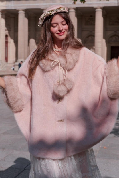 Lacemade Retro Fur Cape Coat