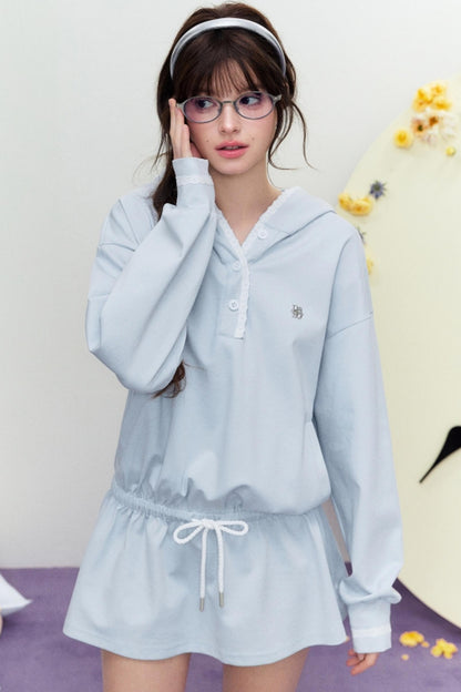 Drape Hoodie Sweater Dress