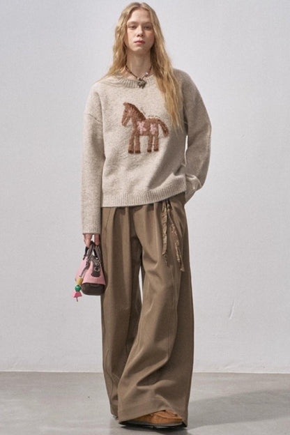 Floral Pony Festive Sweater