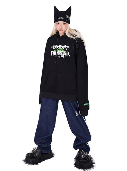 Hooded loose street hip hop coat