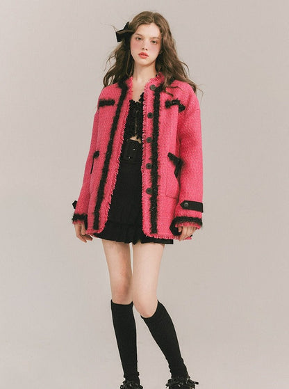 pink ink wool jacket