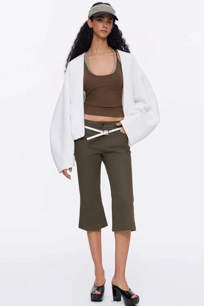 Vintage Exposed Seam Flared Capris