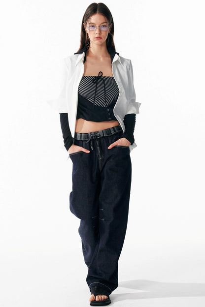 Slim Lace-Up Hooded Long Sleeve Base Shirt