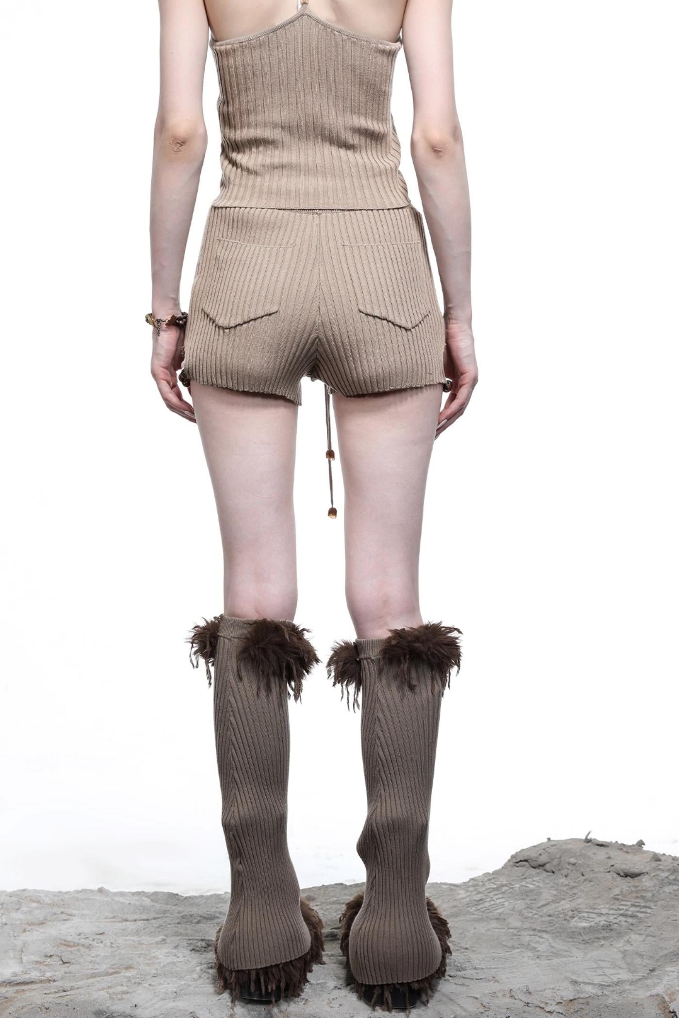 Convincing Wool Knit Halterneck Set-Up