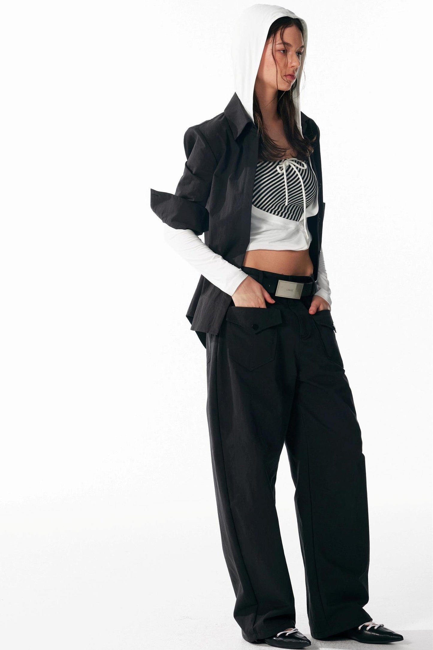 Versatile Cropped Shoulder Shirt