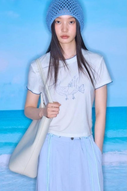 Tencel Parent-Child Short-Sleeved T-Shirt