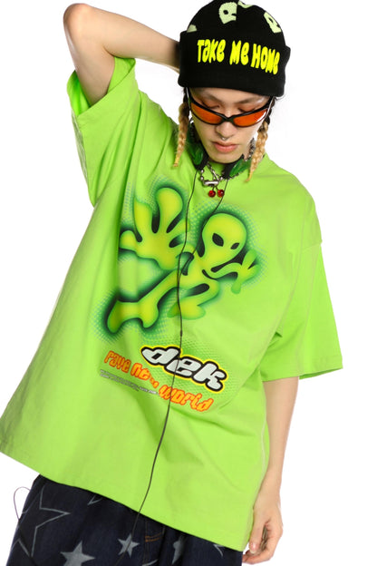 Retro Alien Streetwear Oberteil 