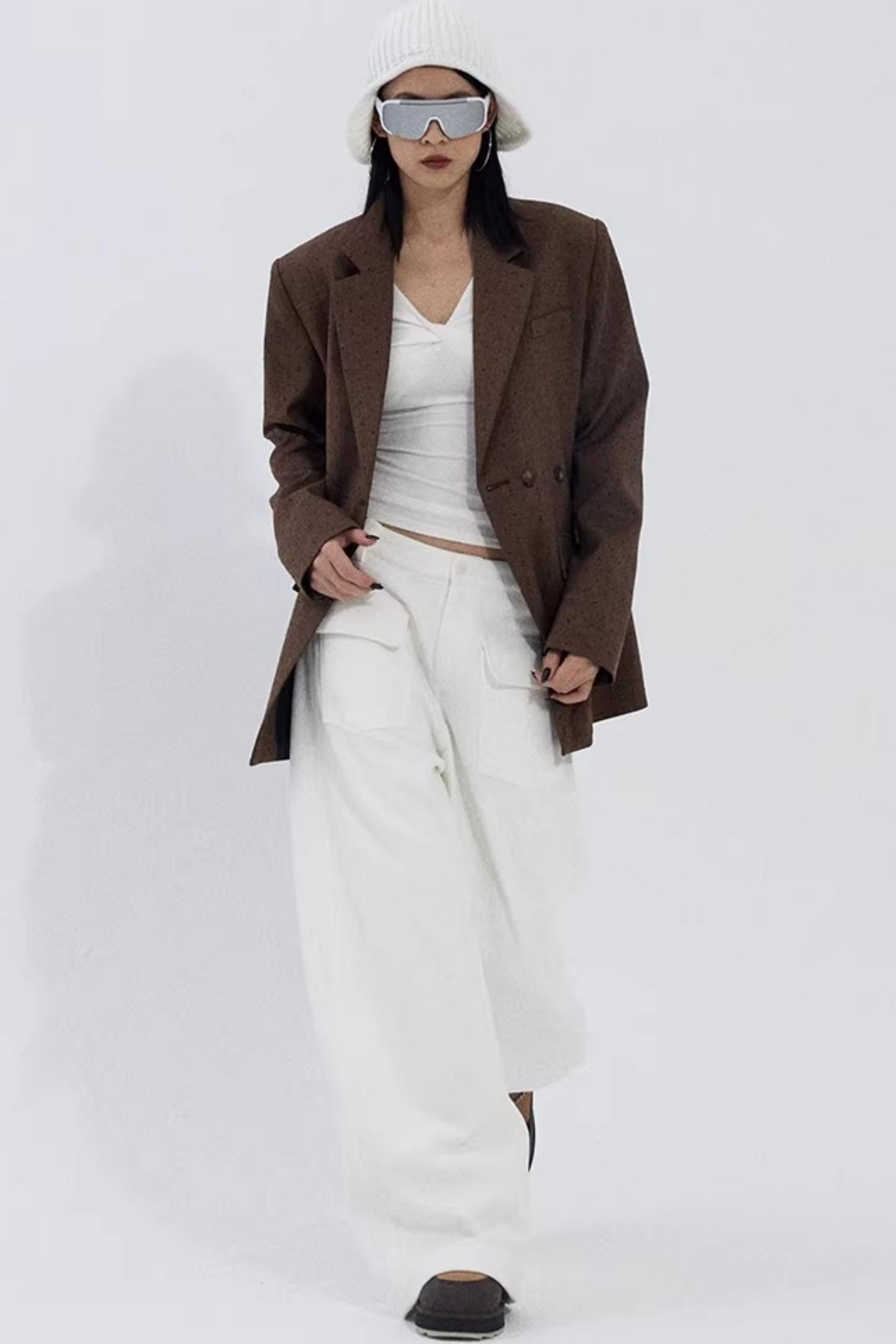 Brown Red Polka Dot Jacket