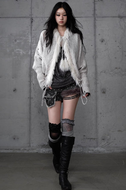 Lazy Vintage Hooded Sweater Coat