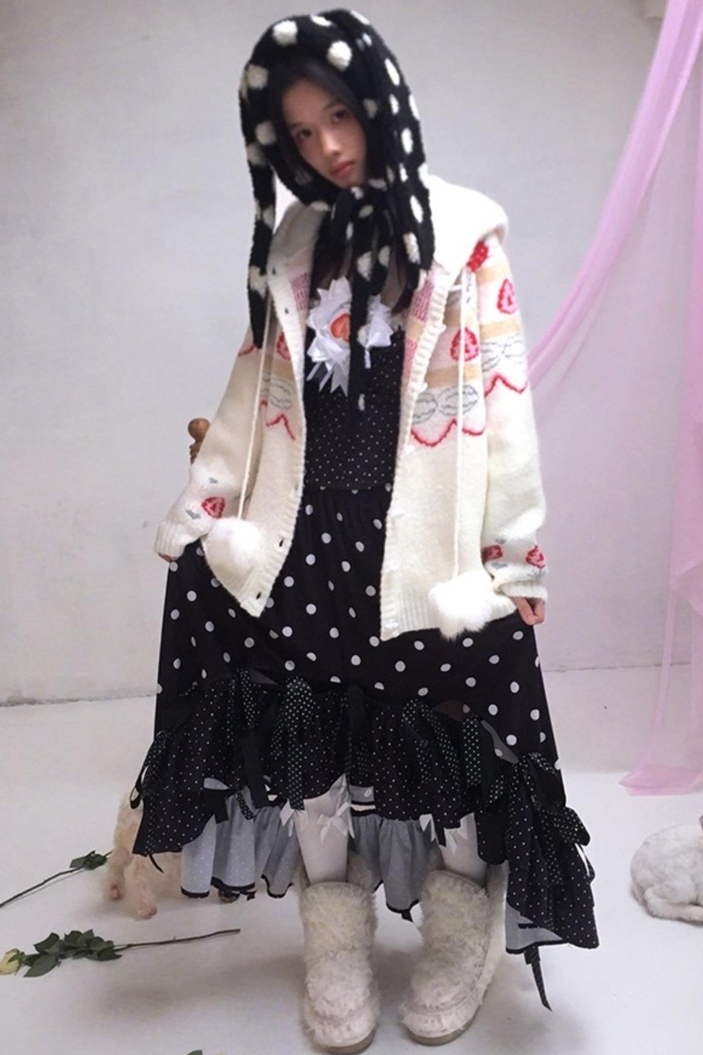 Happy Birthday Strawberry Mohair Cardigan