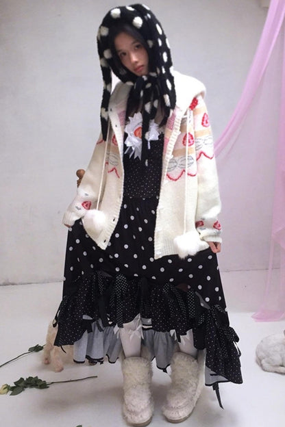 Happy Birthday Strawberry Mohair Cardigan