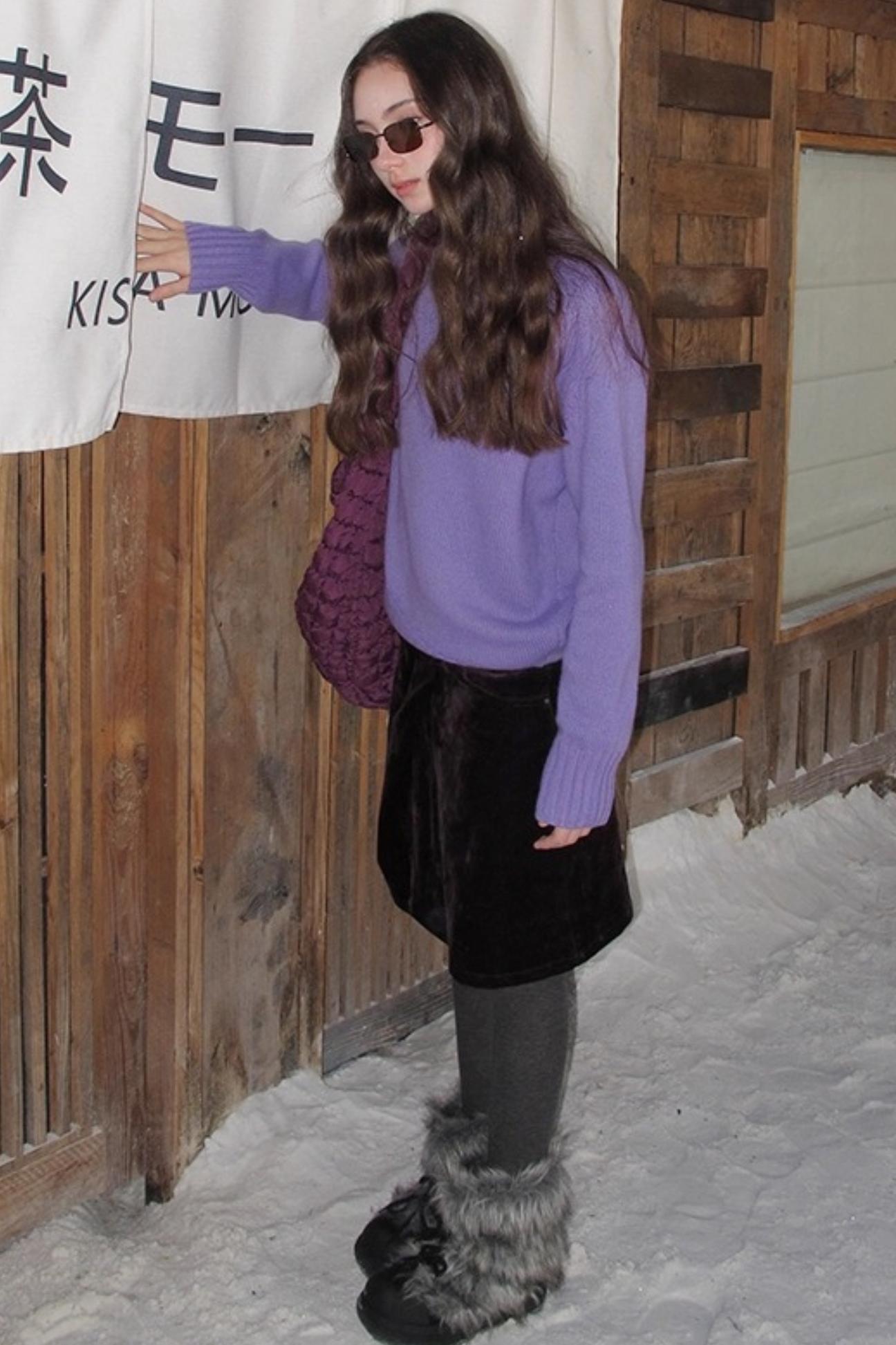 Vintage Dark Purple Velvet Skirt