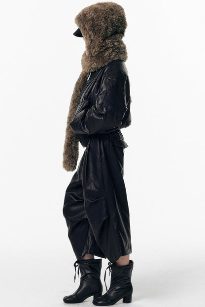 Eco-Friendly Fur Hooded Scarf