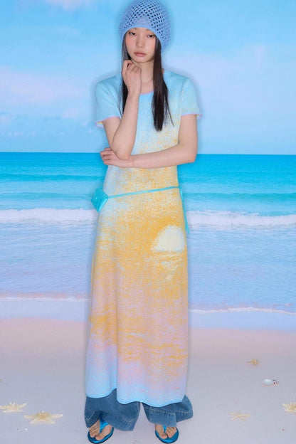 Hand-Painted Knit Dress