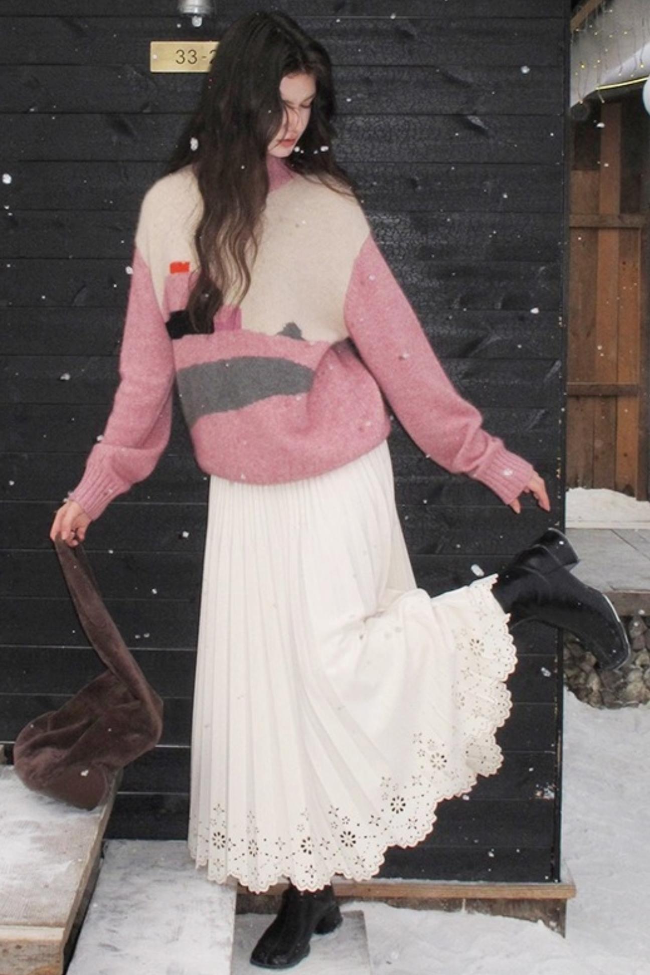 Rin's Poem Pleated Skirt