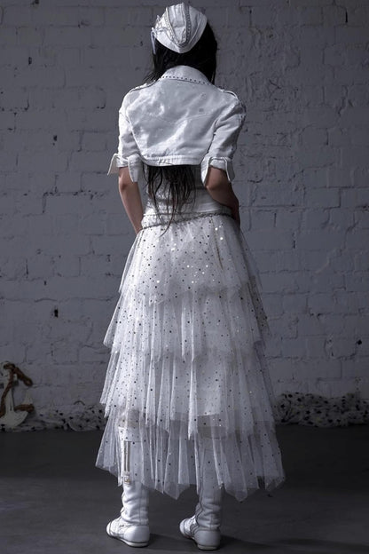 Fairycore Star Tiered Mesh Skirt
