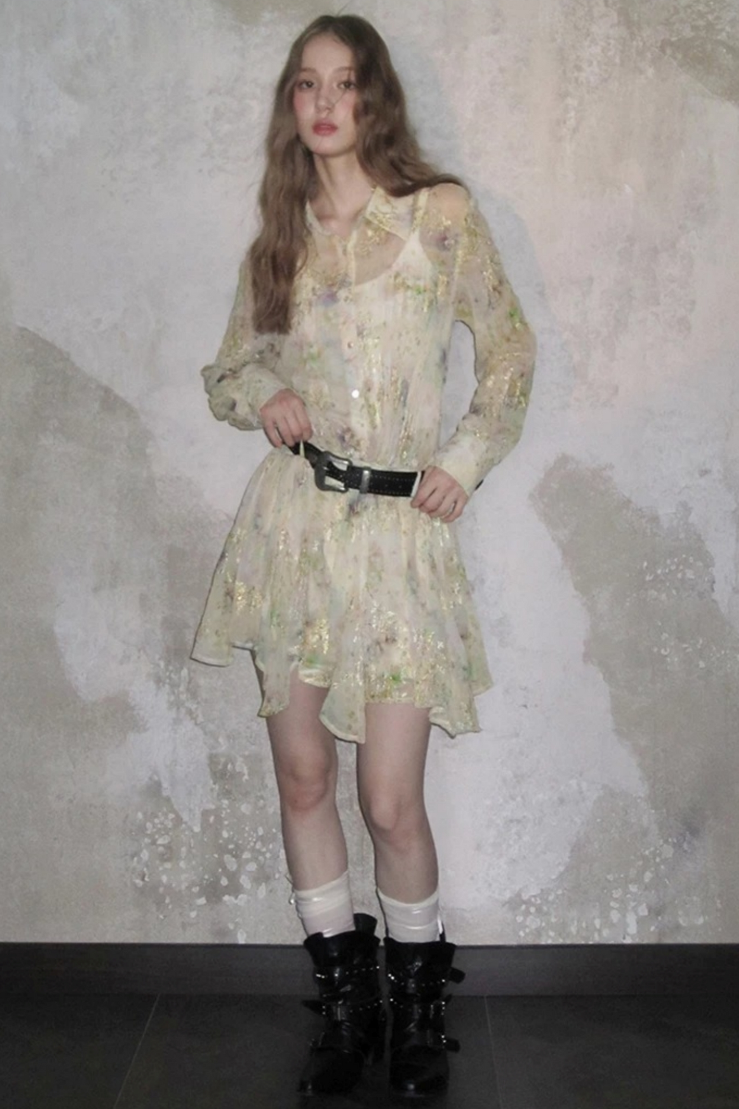 Sunset Embroidery Pleated Dress Set