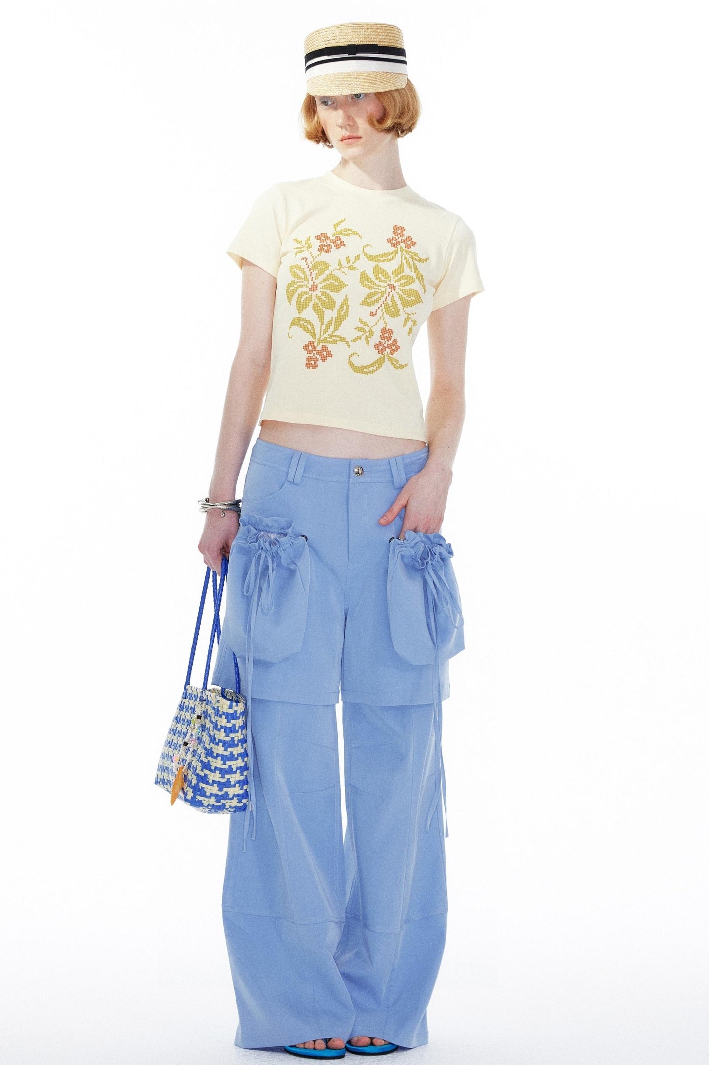 Sky Blue Straight Leg Pants