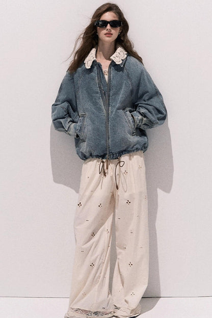 Vintage Crochet Denim Jacket Set-Up