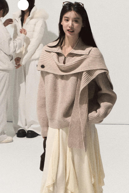 Wool Jacquard Ruffle Skirt