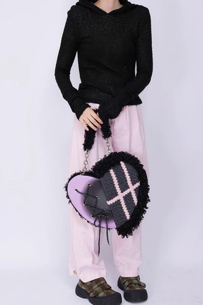 Graffiti Patchwork Heart Bag