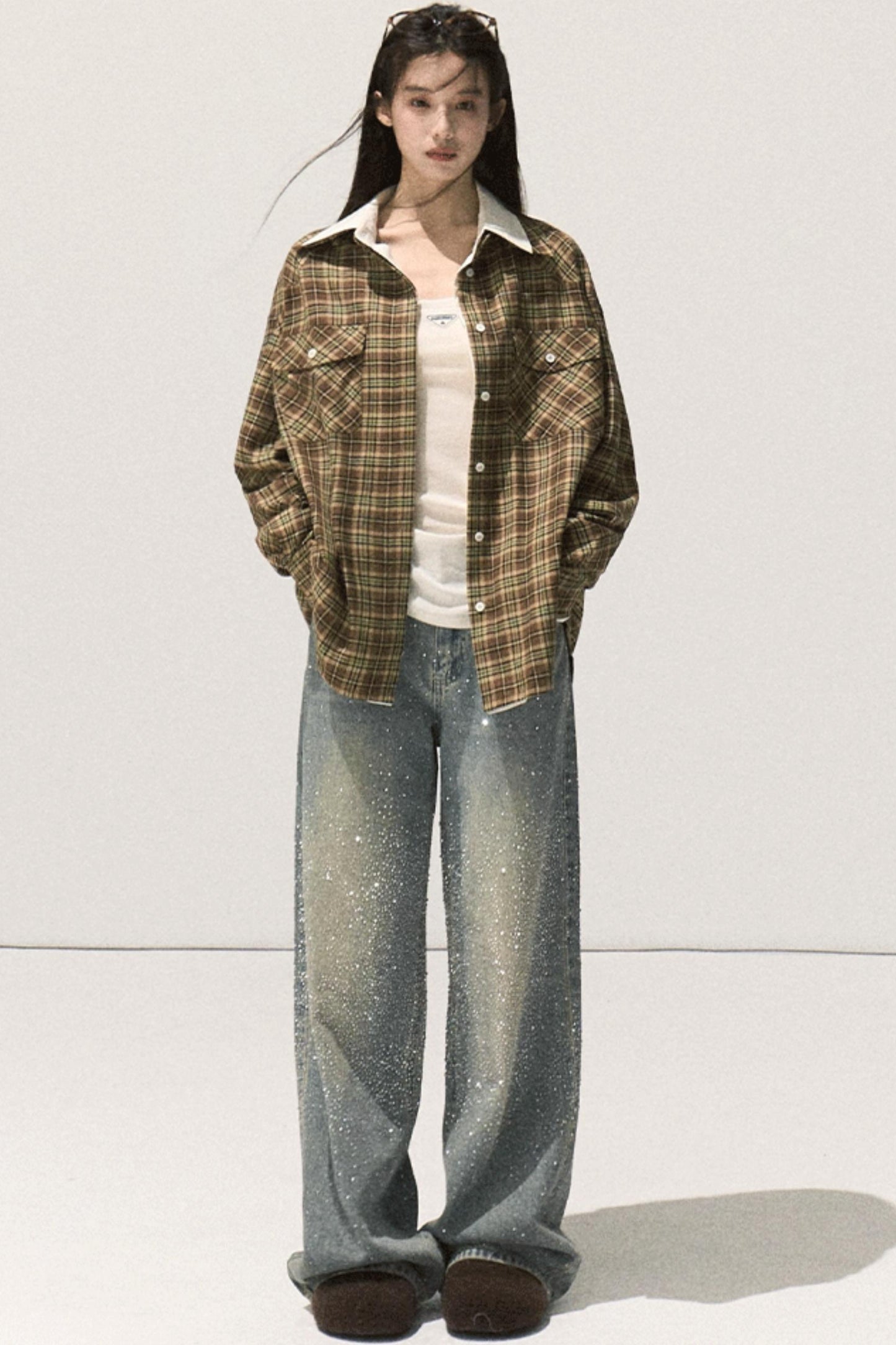 Vintage Striped Texture Two-Piece Shirt