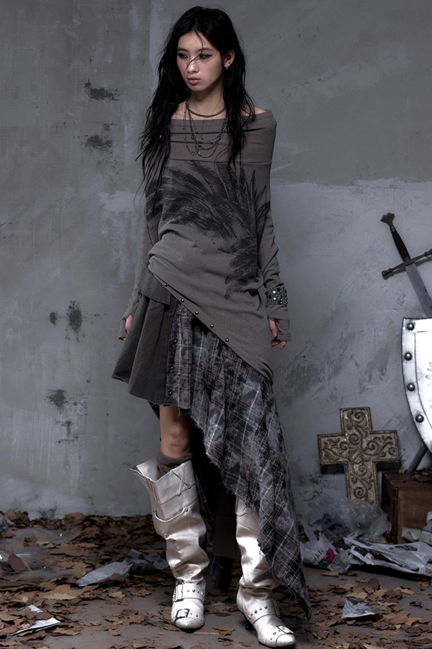 Wasteland Swing Collar Knitted Tops