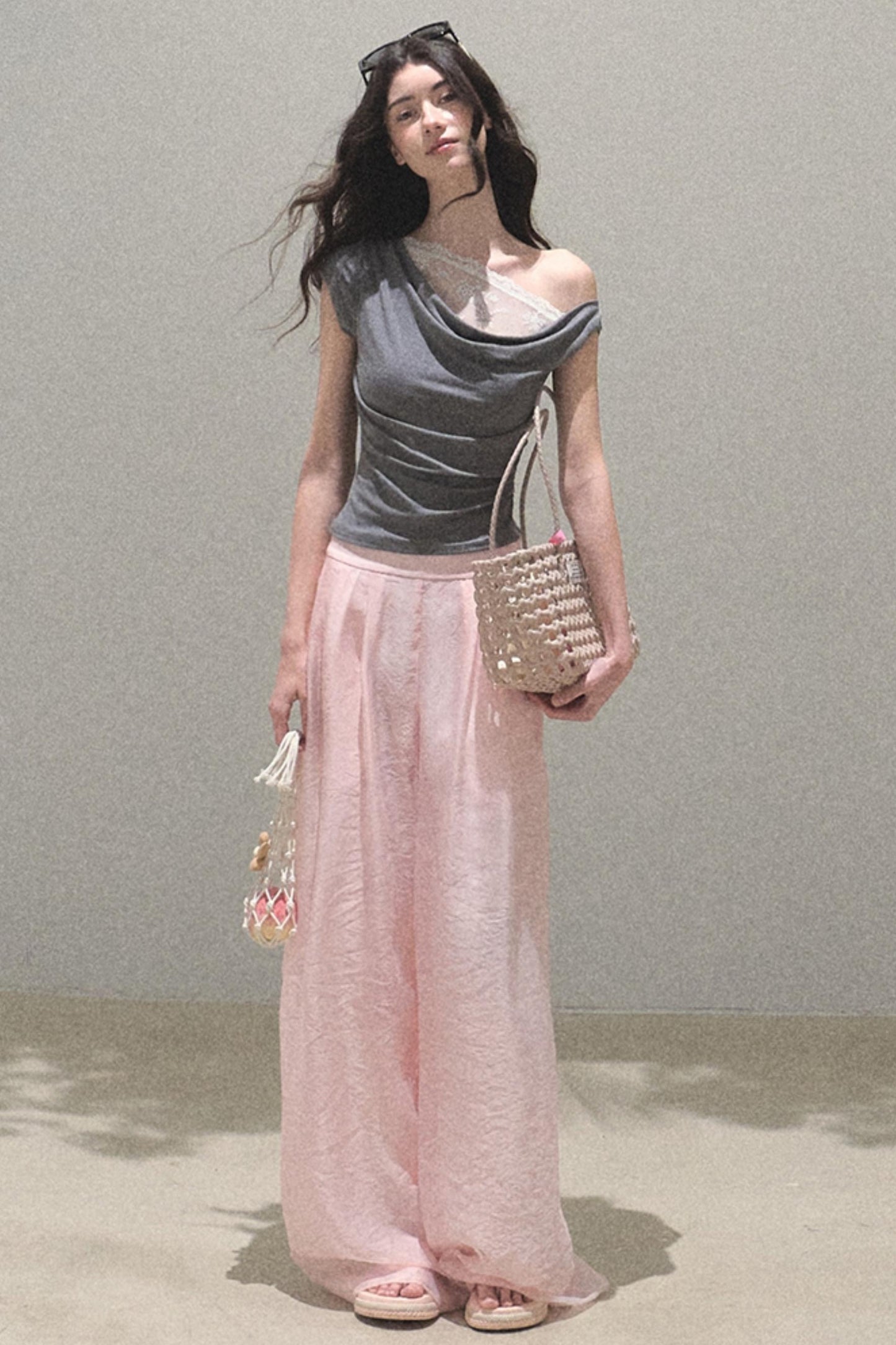 Pearlescent Wide Leg Trousers