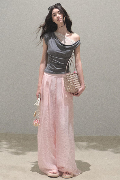 Pearlescent Wide Leg Trousers