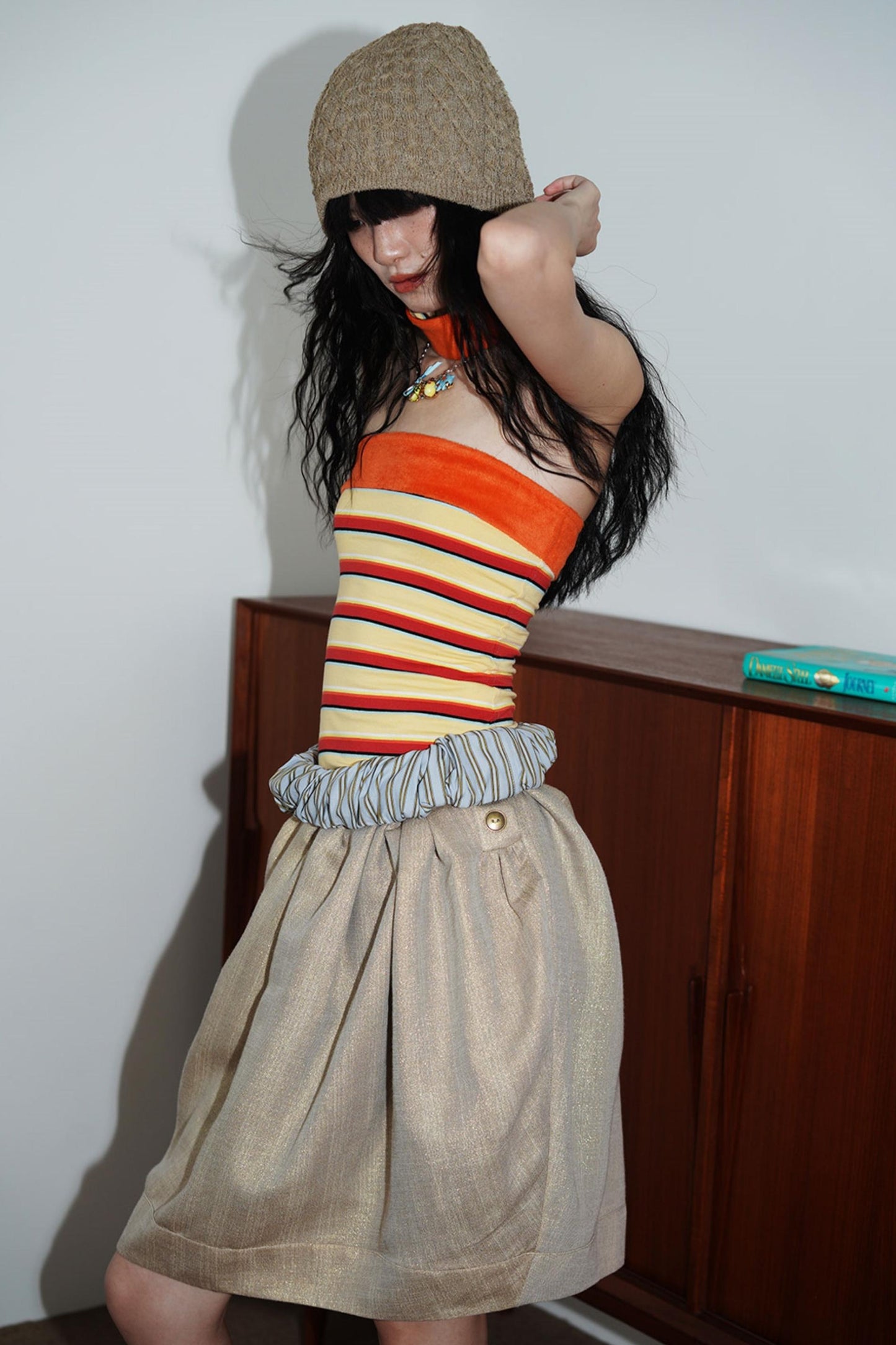 Vintage Striped Bandeau Set