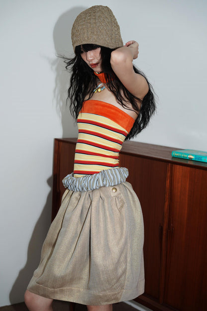 Vintage Striped Bandeau Set