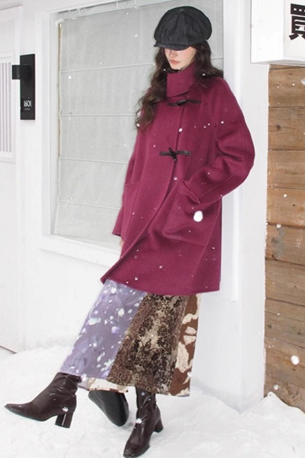 Retro Jacquard Taro Purple Skirt